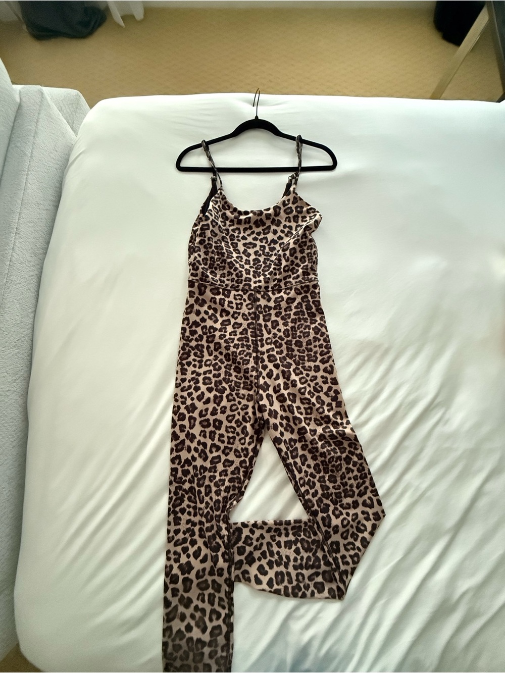 Good American Leopard Print Jumpsuit - Sleeveless Spaghetti Strap